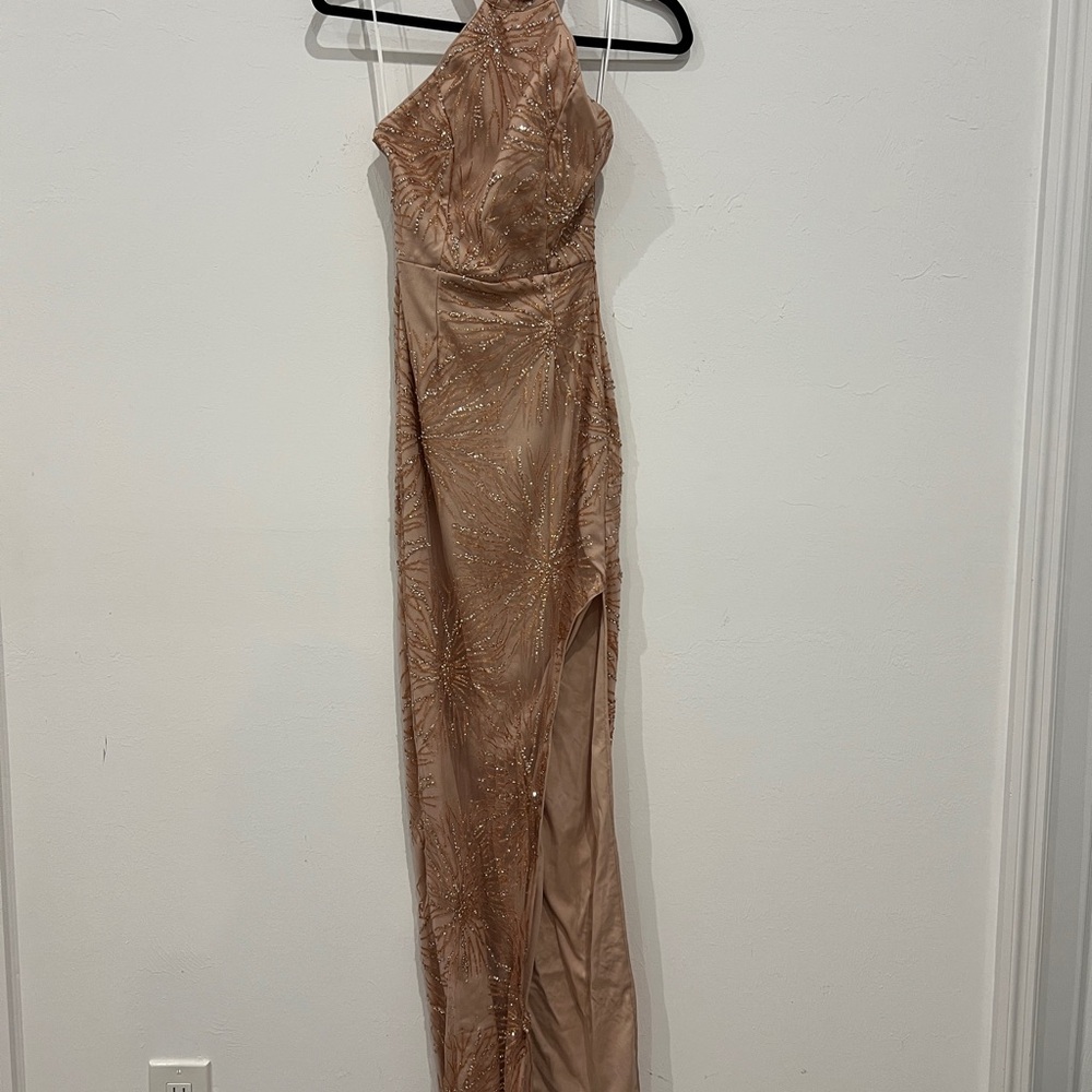 Elegant Tan Evening Dress